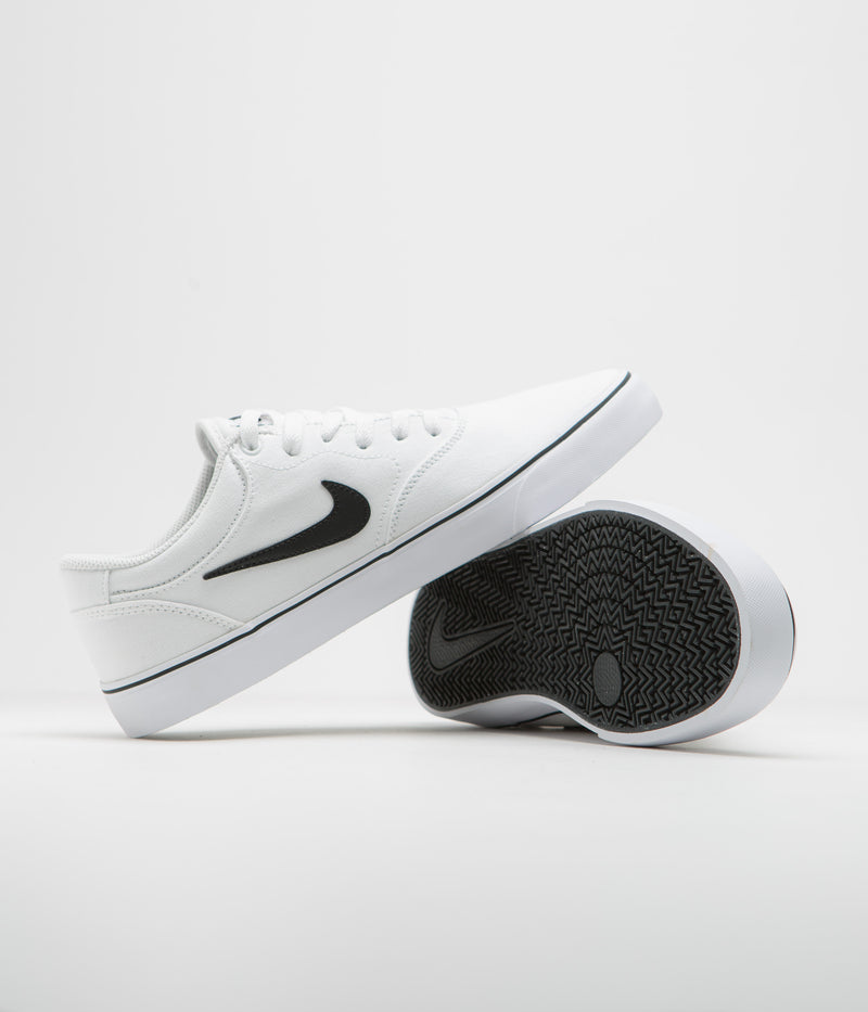 Nike SB Chron 2 Canvas Shoes in White and Black and White