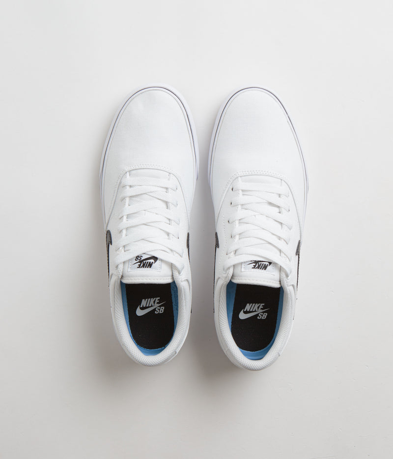 Nike SB Chron 2 Canvas Shoes in White and Black and White