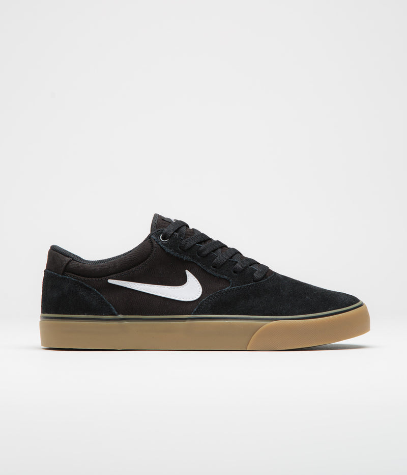 Nike SB Chron 2 Shoes in Black and White and Black - Gum Light Brown