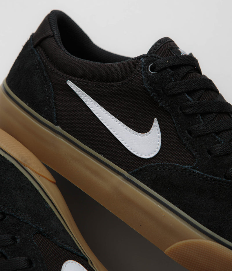 Nike SB Chron 2 Shoes in Black and White and Black - Gum Light Brown