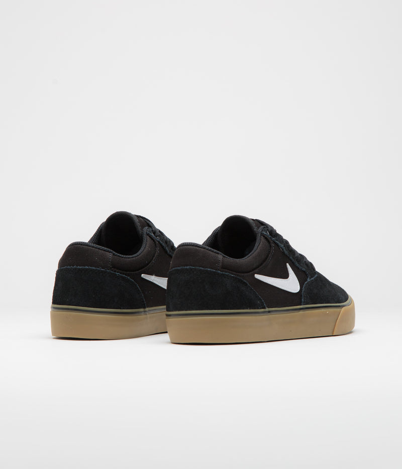 Nike SB Chron 2 Shoes in Black and White and Black - Gum Light Brown