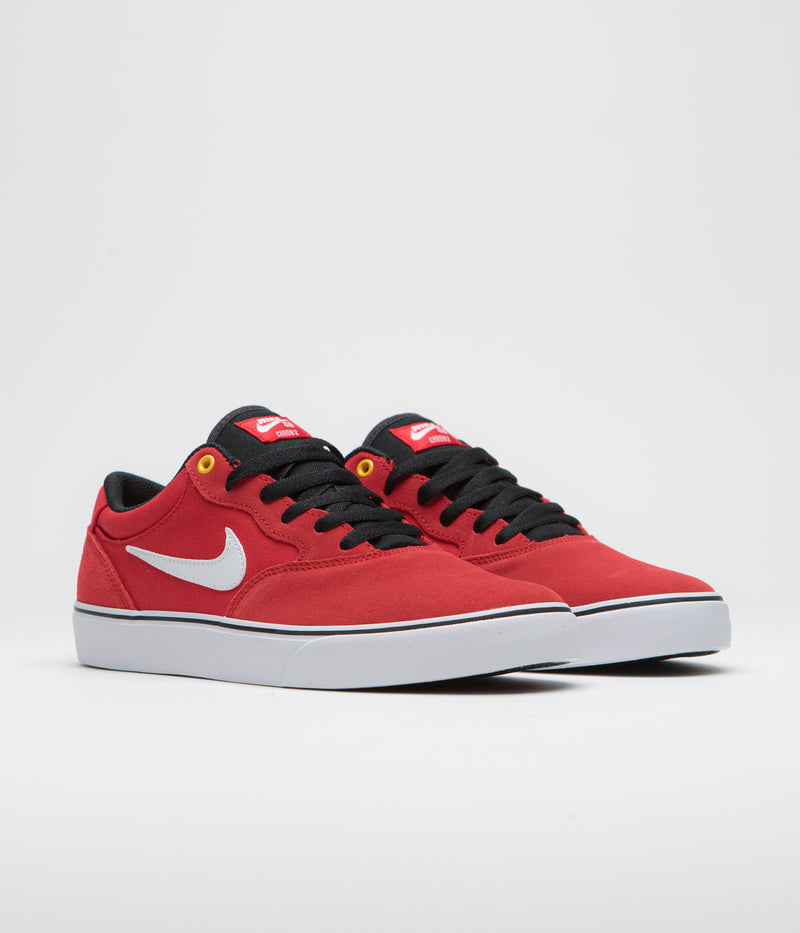 Nike SB Chron 2 Shoes in University Red and White and Black - White