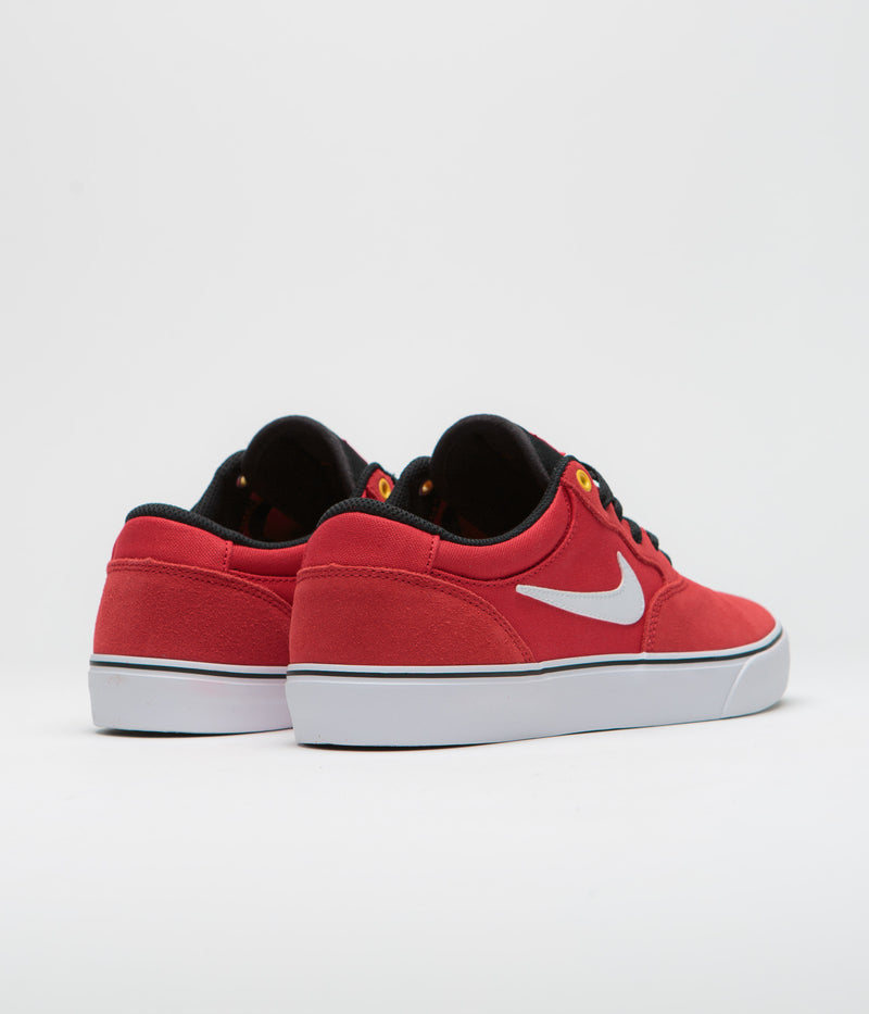 Nike SB Chron 2 Shoes in University Red and White and Black - White