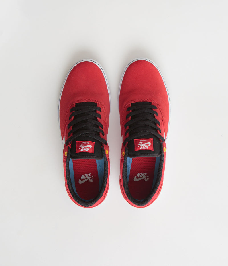 Nike SB Chron 2 Shoes in University Red and White and Black - White