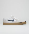 Nike SB Chron 2 Shoes in White and Obsidian and White - Gum Light Brown