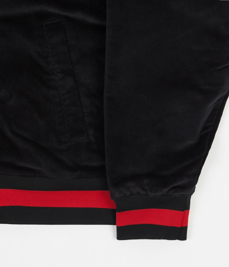 Nike SB Corduroy Bomber Jacket in Black and Black and University Red - Black