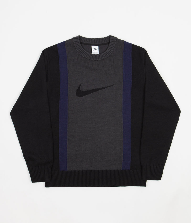 Nike SB Crewneck Sweatshirt in Black and Dark Smoke Grey / Midnight Navy / Black
