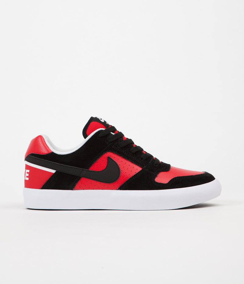 Nike SB Delta Force Vulc Shoes in Black and Black and University Red - White