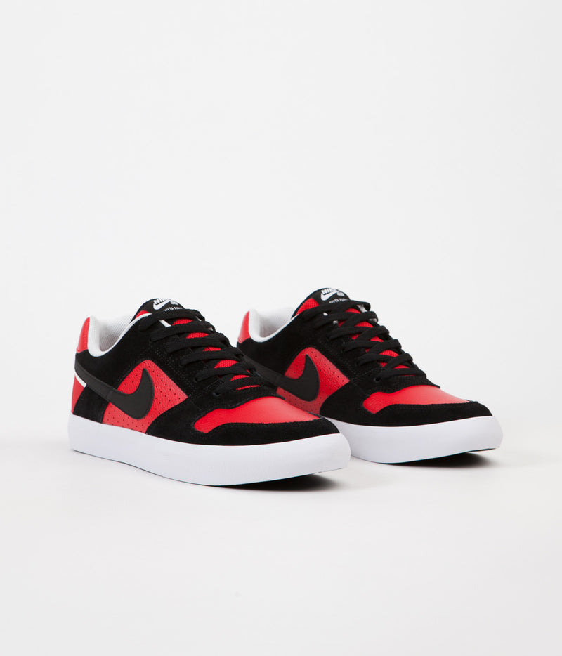 Nike SB Delta Force Vulc Shoes in Black and Black and University Red - White