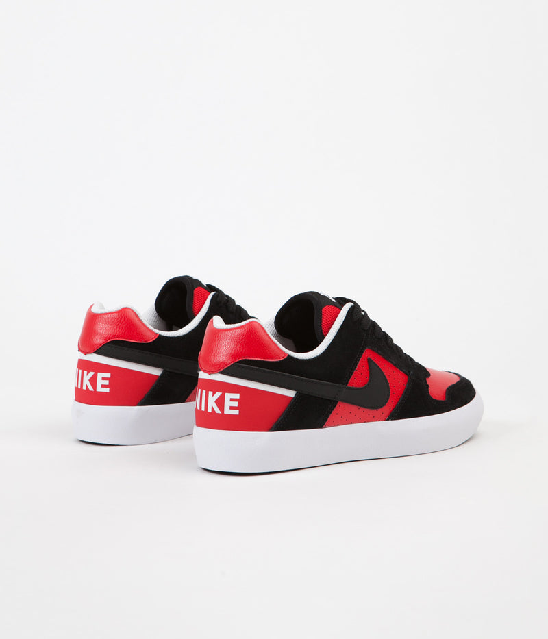 Nike SB Delta Force Vulc Shoes in Black and Black and University Red - White