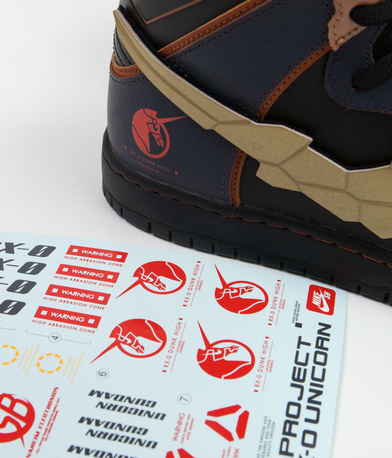 Nike SB Dunk High Pro 'Gundam' Shoes in Thunder Blue and Metallic Gold