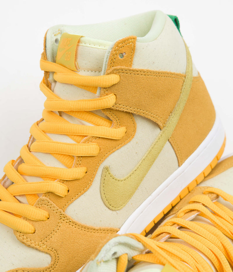 Nike SB Dunk High Pro Pineapple Shoes in University Gold and Vivid Sulfur and Citron Tint