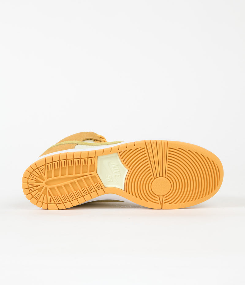 Nike SB Dunk High Pro Pineapple Shoes in University Gold and Vivid Sulfur and Citron Tint