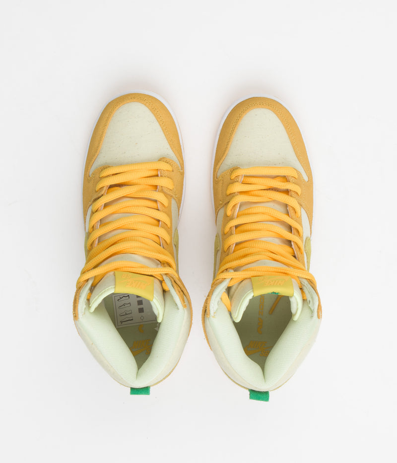 Nike SB Dunk High Pro Pineapple Shoes in University Gold and Vivid Sulfur and Citron Tint