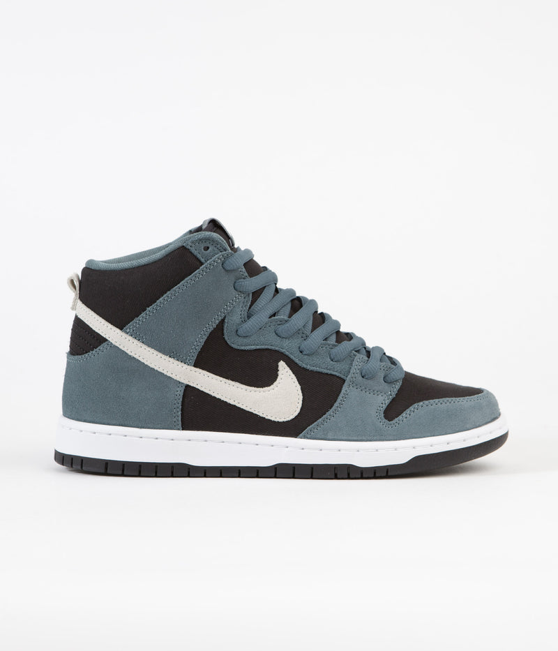 Nike SB Dunk High Pro Shoes in Mineral Slate and Sail and Black - White