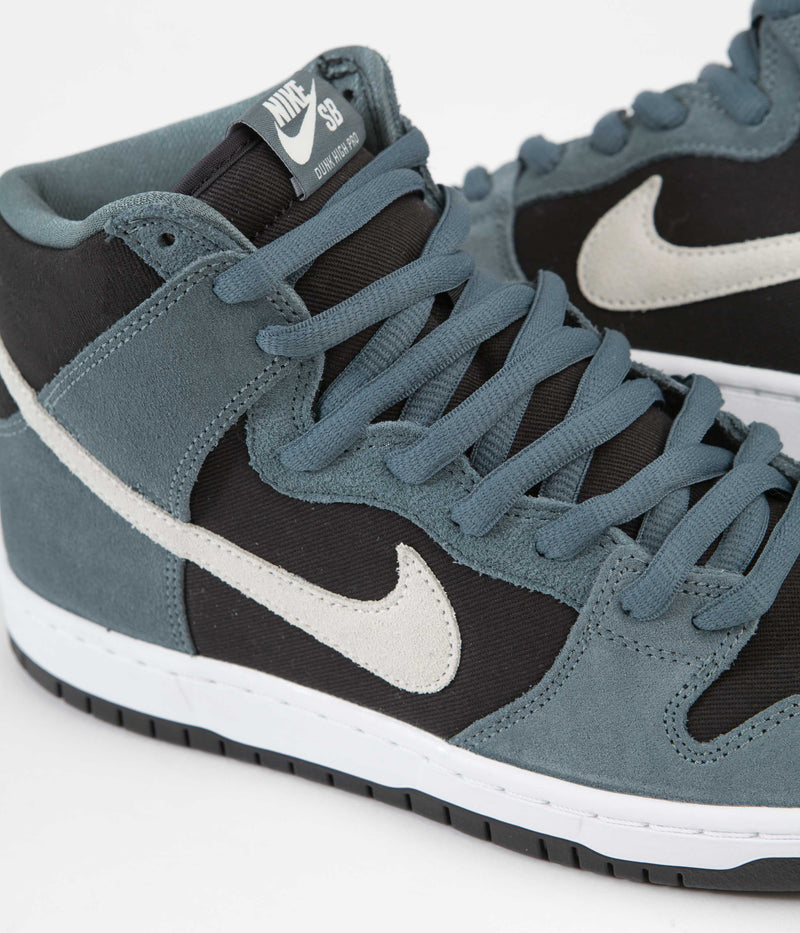 Nike SB Dunk High Pro Shoes in Mineral Slate and Sail and Black - White