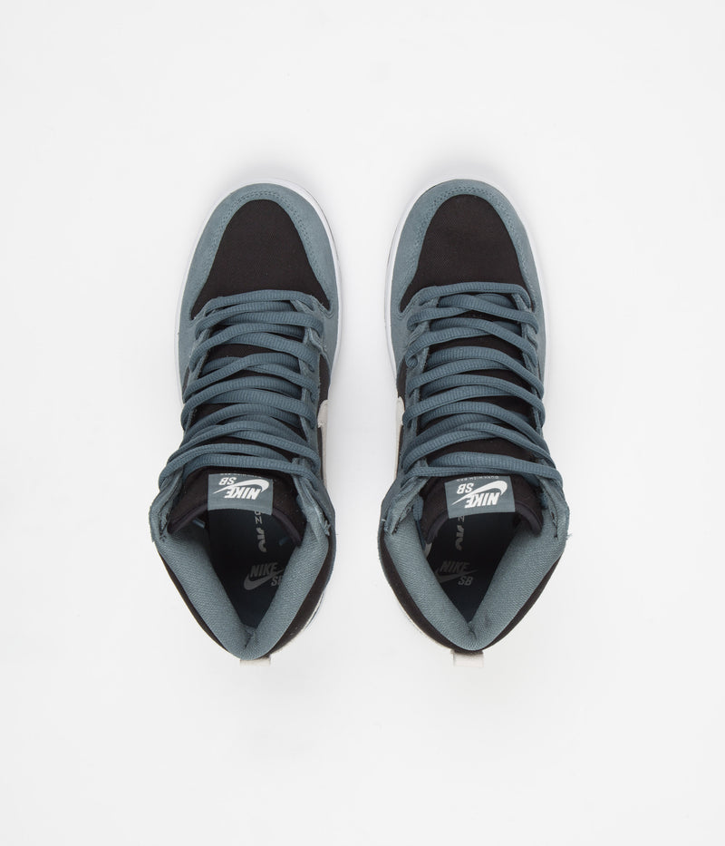 Nike SB Dunk High Pro Shoes in Mineral Slate and Sail and Black - White