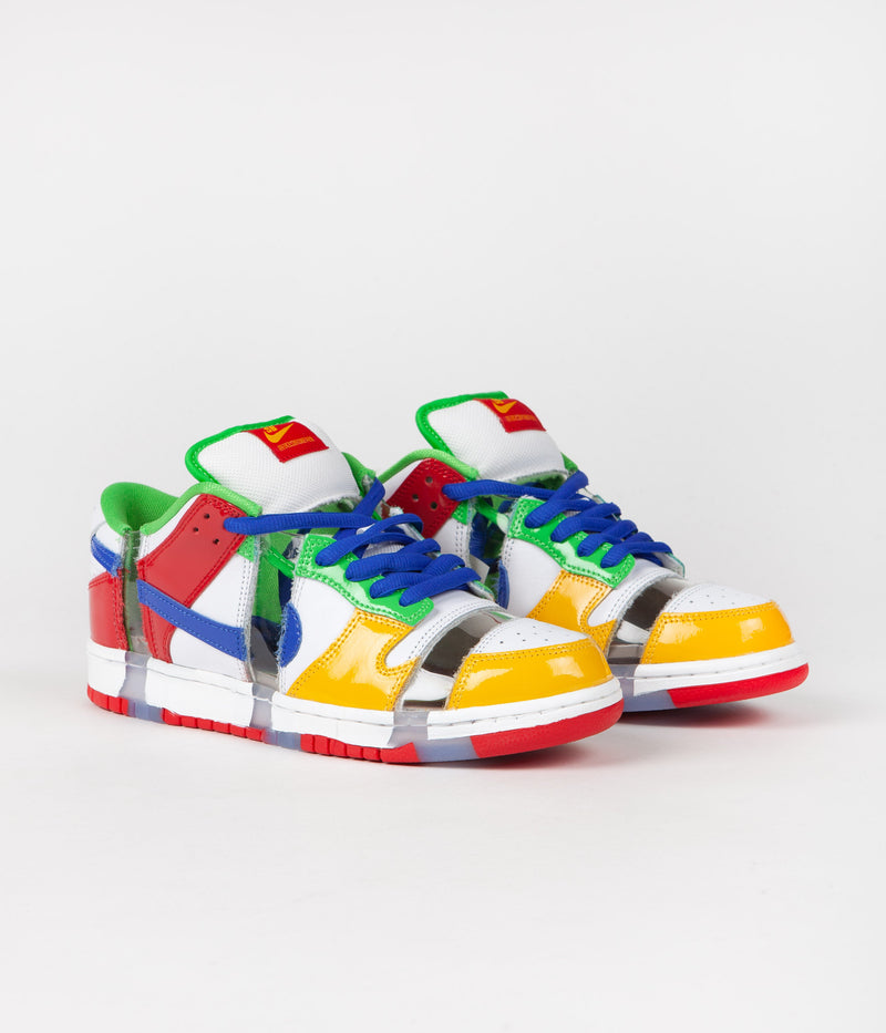 Nike SB Dunk Low OG Sandy Bodecker Shoes in White and Hyper Royal and Mean Green