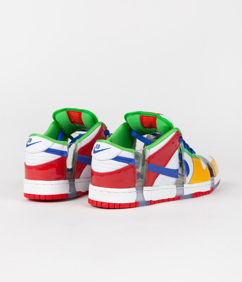 Nike SB Dunk Low OG Sandy Bodecker Shoes in White and Hyper Royal and Mean Green