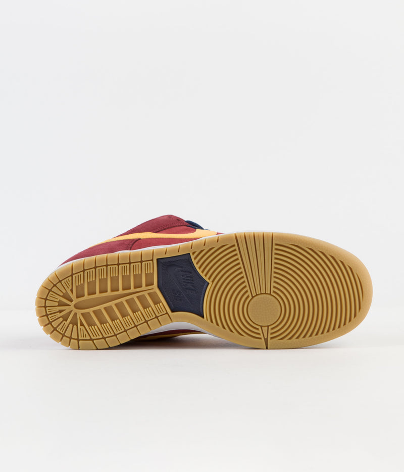 Nike SB Dunk Low Pro 'Barcelona' Shoes in Navy and University Gold and Gym Red - Court Blue
