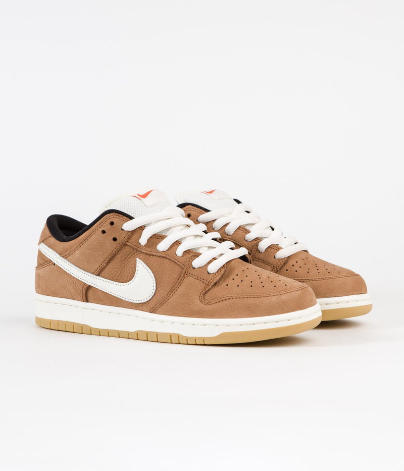 Nike SB Dunk Low Pro Orange Label Shoes in Dark Russet and Sail and Dark Russet - Black