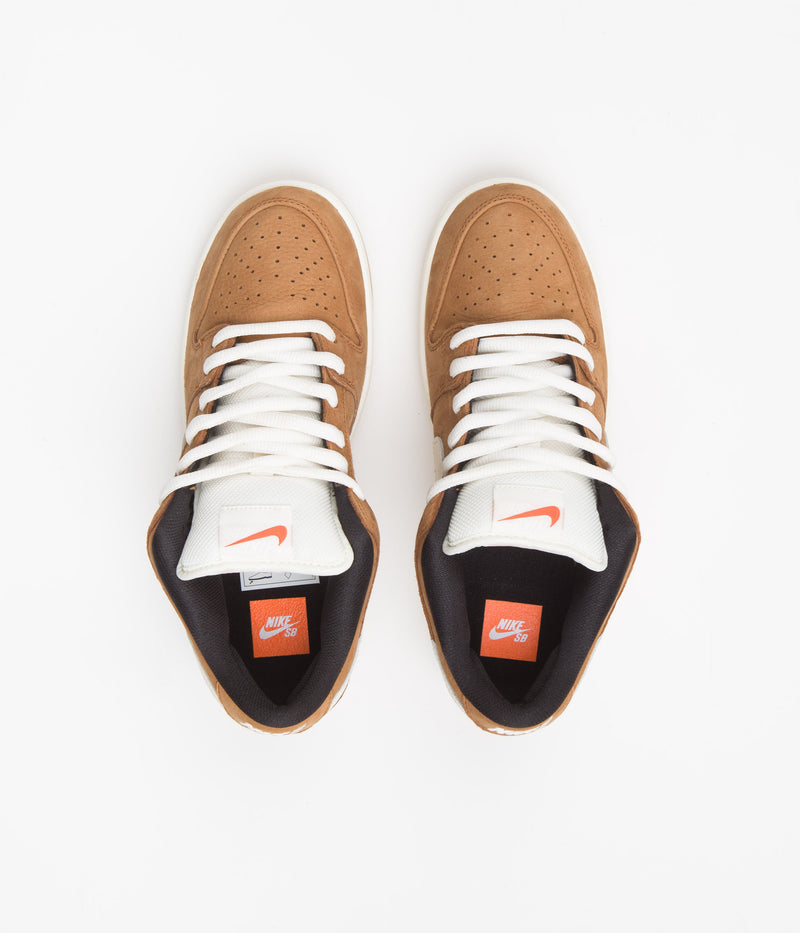 Nike SB Dunk Low Pro Orange Label Shoes in Dark Russet and Sail and Dark Russet - Black