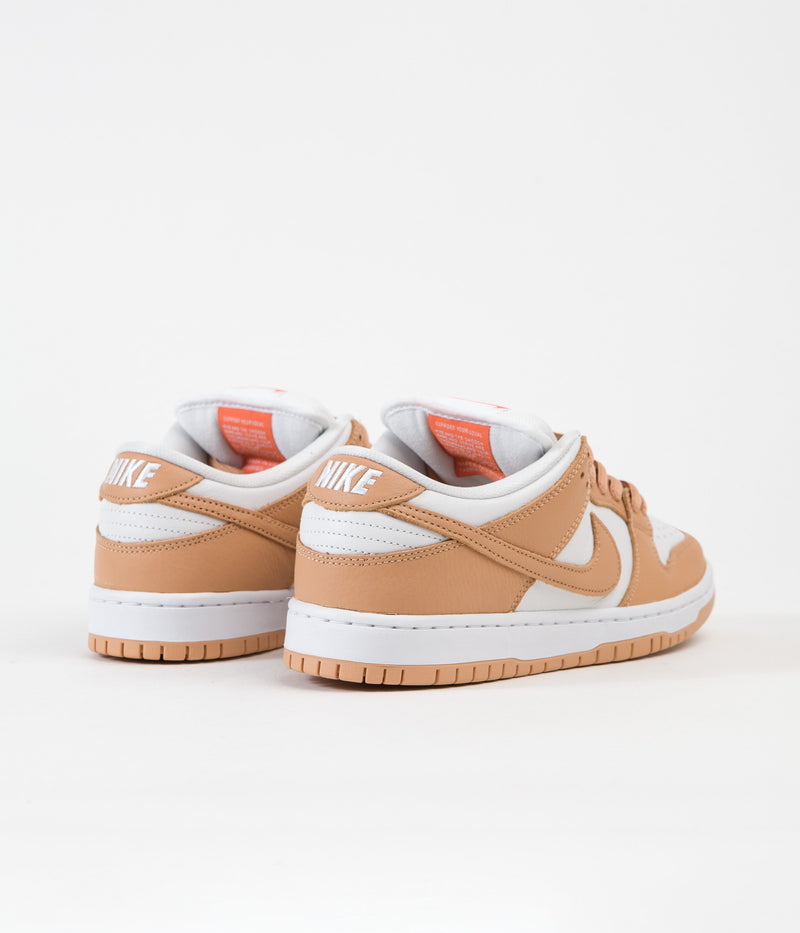 Nike SB Dunk Low Pro Orange Label Shoes in Light Cognac and Light Cognac and White - Light Cognac