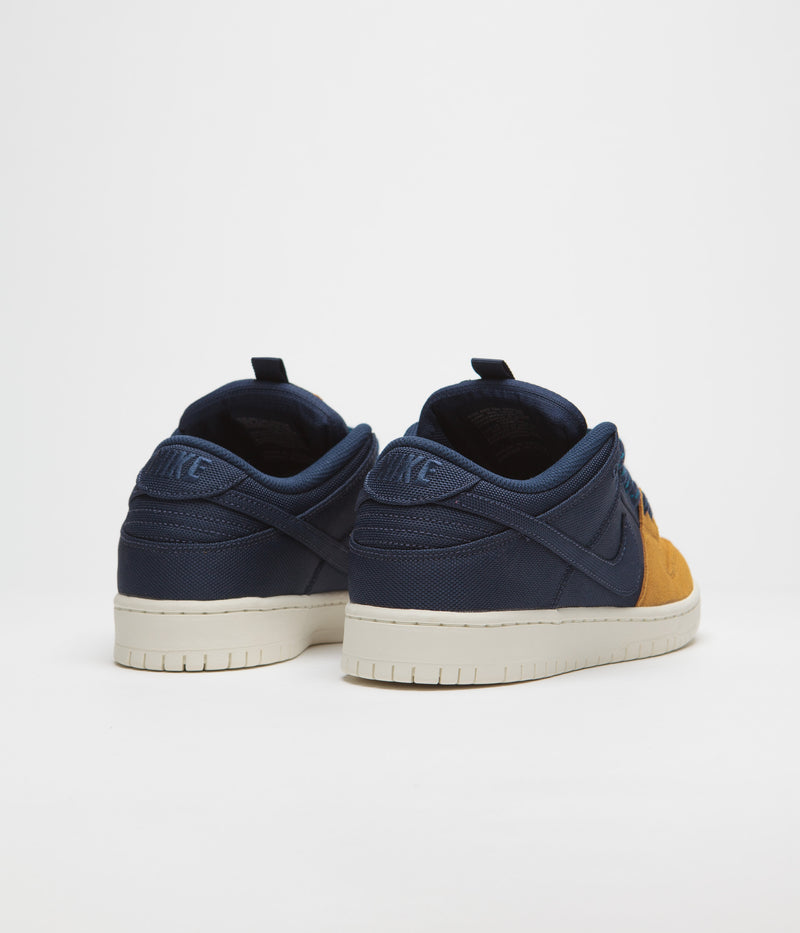 Nike SB Dunk Low Pro Premium Shoes in Midnight Navy and Midnight Navy and Desert Ochre