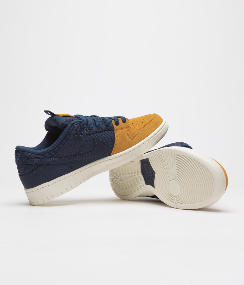 Nike SB Dunk Low Pro Premium Shoes in Midnight Navy and Midnight Navy and Desert Ochre