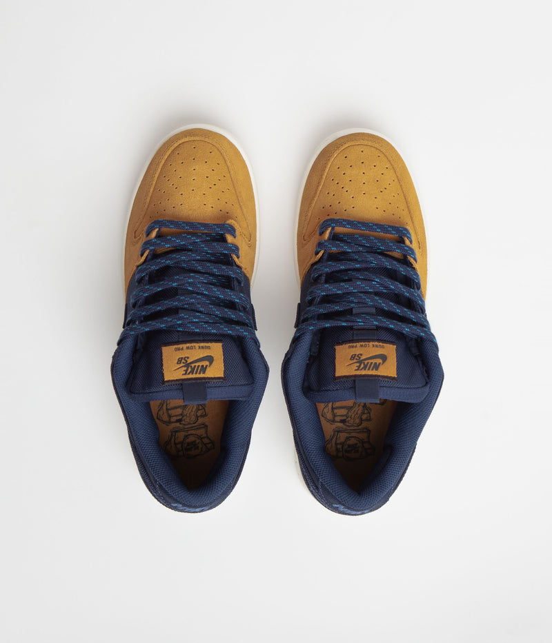Nike SB Dunk Low Pro Premium Shoes in Midnight Navy and Midnight Navy and Desert Ochre