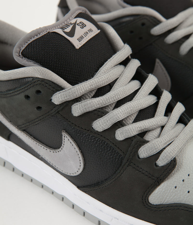 Nike SB Dunk Low Pro Shoes in Black and Medium Grey and Black - White