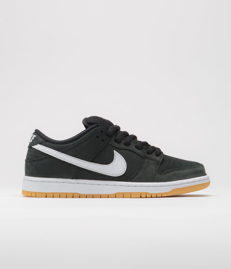 Nike SB Dunk Low Pro Shoes in Black and White and Black - Gum Light Brown