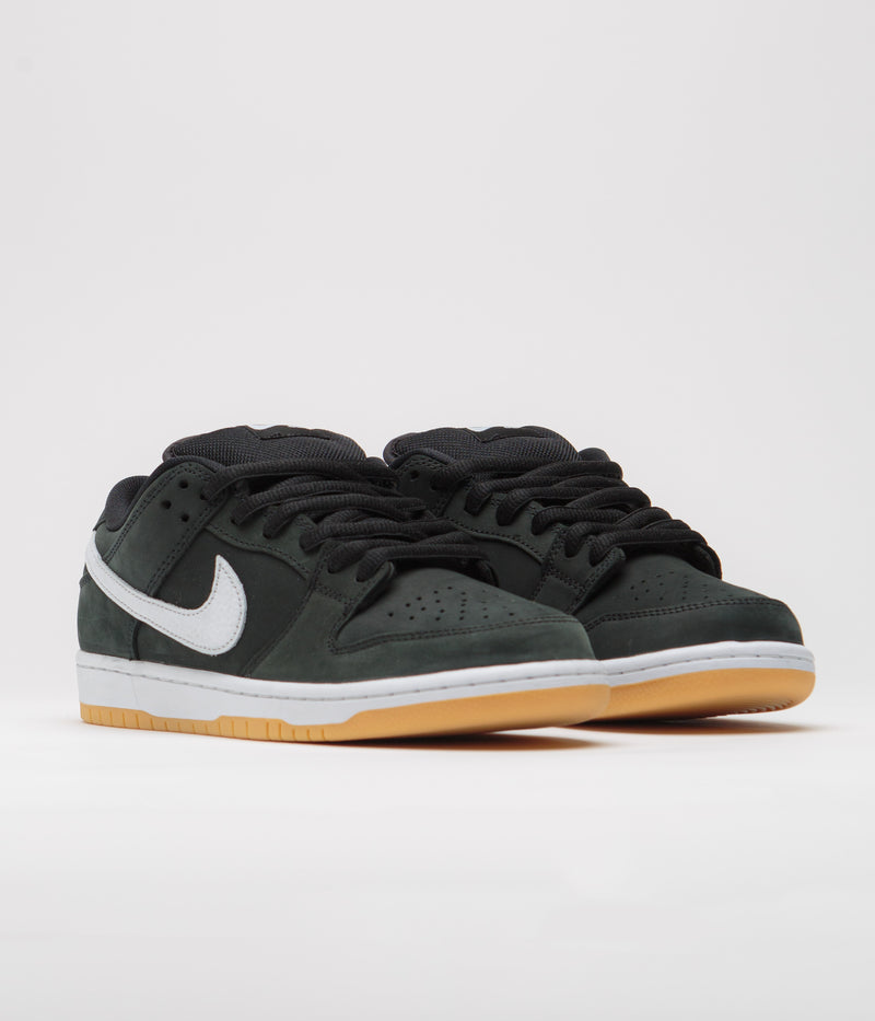 Nike SB Dunk Low Pro Shoes in Black and White and Black - Gum Light Brown