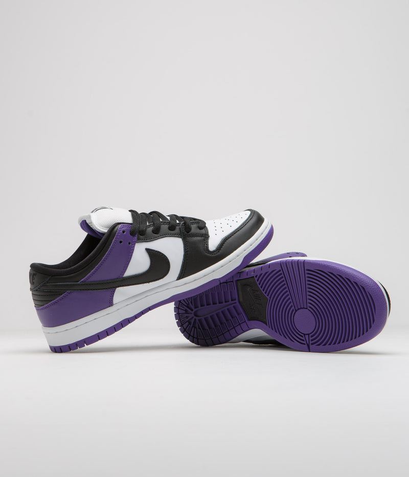 Nike SB Dunk Low Pro Shoes in Court Purple and Black and White - Court Purple