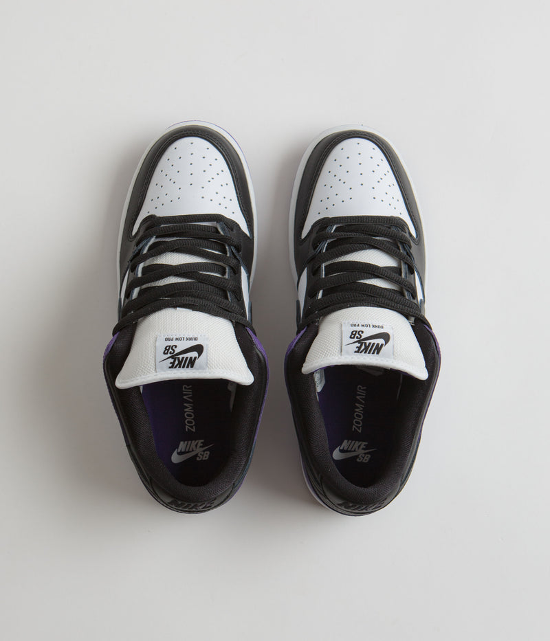 Nike SB Dunk Low Pro Shoes in Court Purple and Black and White - Court Purple