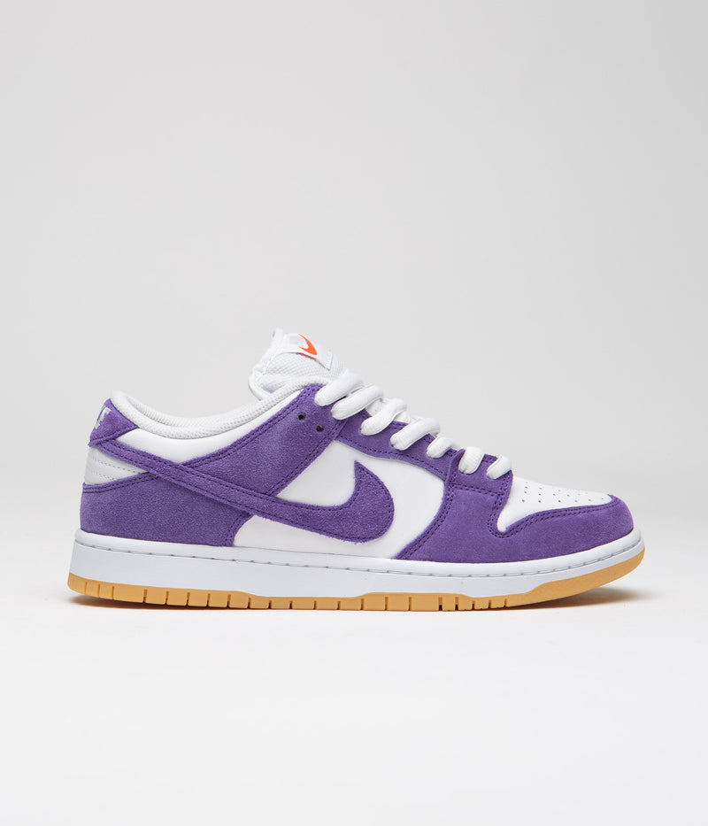 Nike SB Dunk Low Pro Shoes in Court Purple and Court Purple and White
