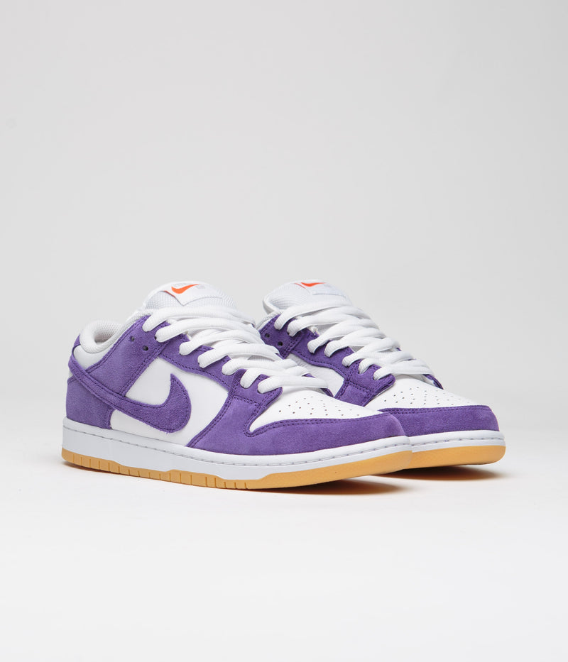 Nike SB Dunk Low Pro Shoes in Court Purple and Court Purple and White