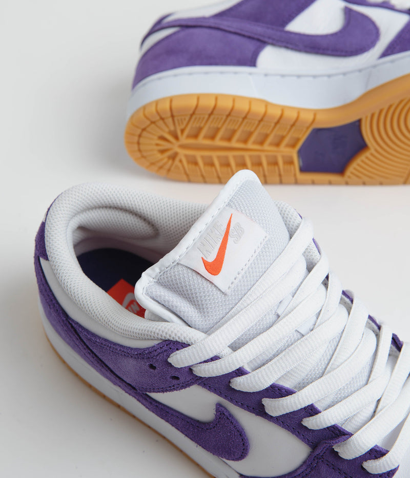 Nike SB Dunk Low Pro Shoes in Court Purple and Court Purple and White