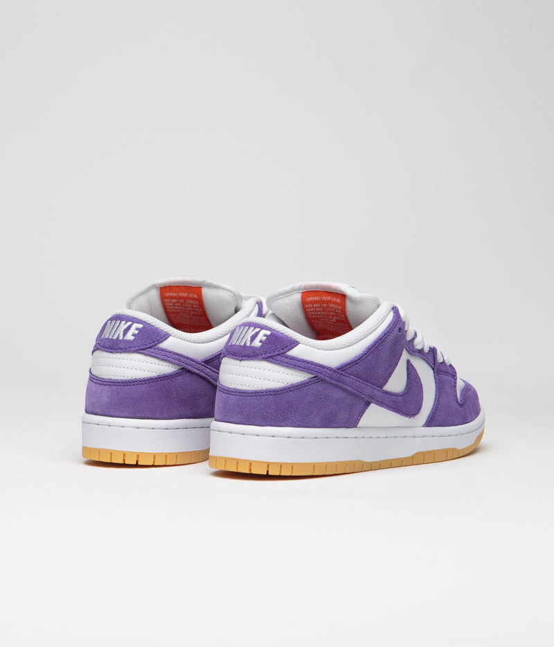 Nike SB Dunk Low Pro Shoes in Court Purple and Court Purple and White