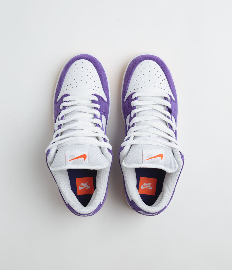 Nike SB Dunk Low Pro Shoes in Court Purple and Court Purple and White