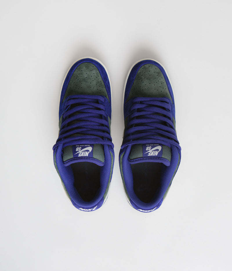Nike SB Dunk Low Pro 'Wildcard' Shoes in Deep Royal Blue and Sail and Vintage Green