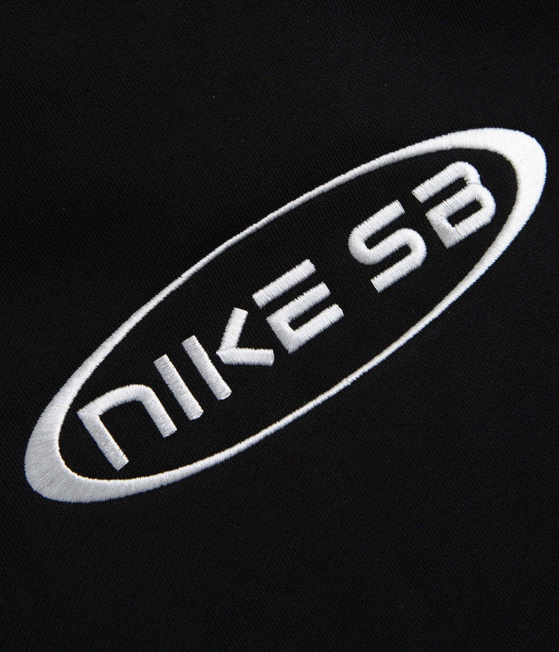 Nike SB Embroidered Graphic Hoodie in Black and White