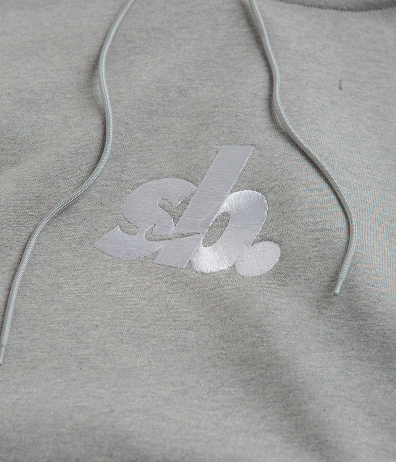 Nike SB Essential Logo Hoodie in Dark Grey Heather and White