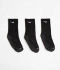 Nike SB Everyday Max Cushioned Crew Socks (3 Pack) in Black and Anthracite / White