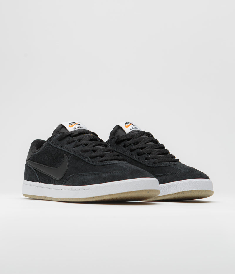 Nike SB FC Classic Shoes in Black and Black and White - Vivid Orange