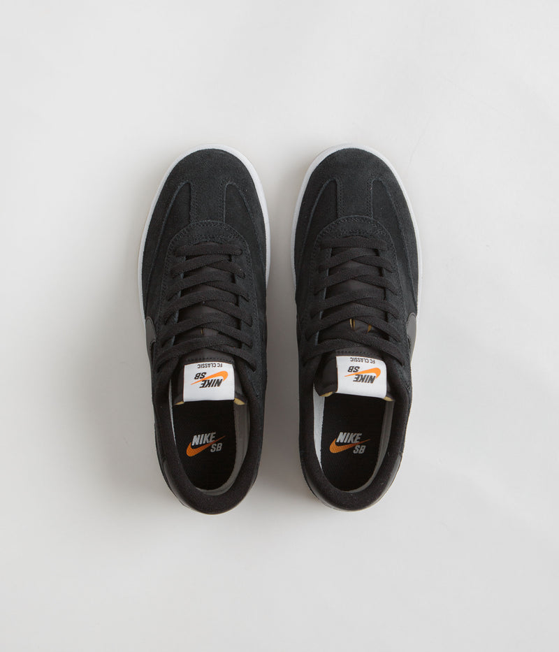 Nike SB FC Classic Shoes in Black and Black and White - Vivid Orange