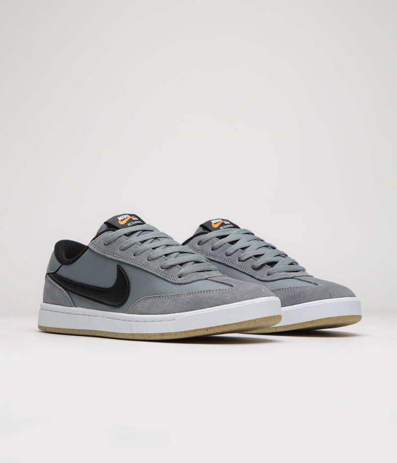 Nike SB FC Classic Shoes in Cool Grey and Black and White - Vivid Orange