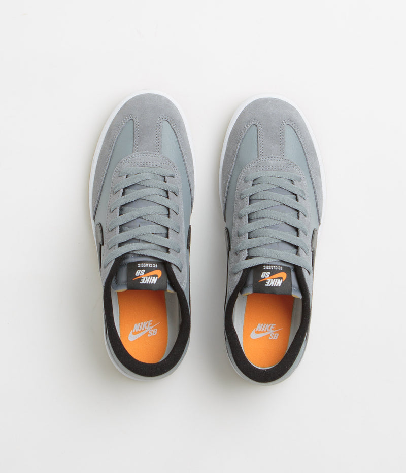 Nike SB FC Classic Shoes in Cool Grey and Black and White - Vivid Orange