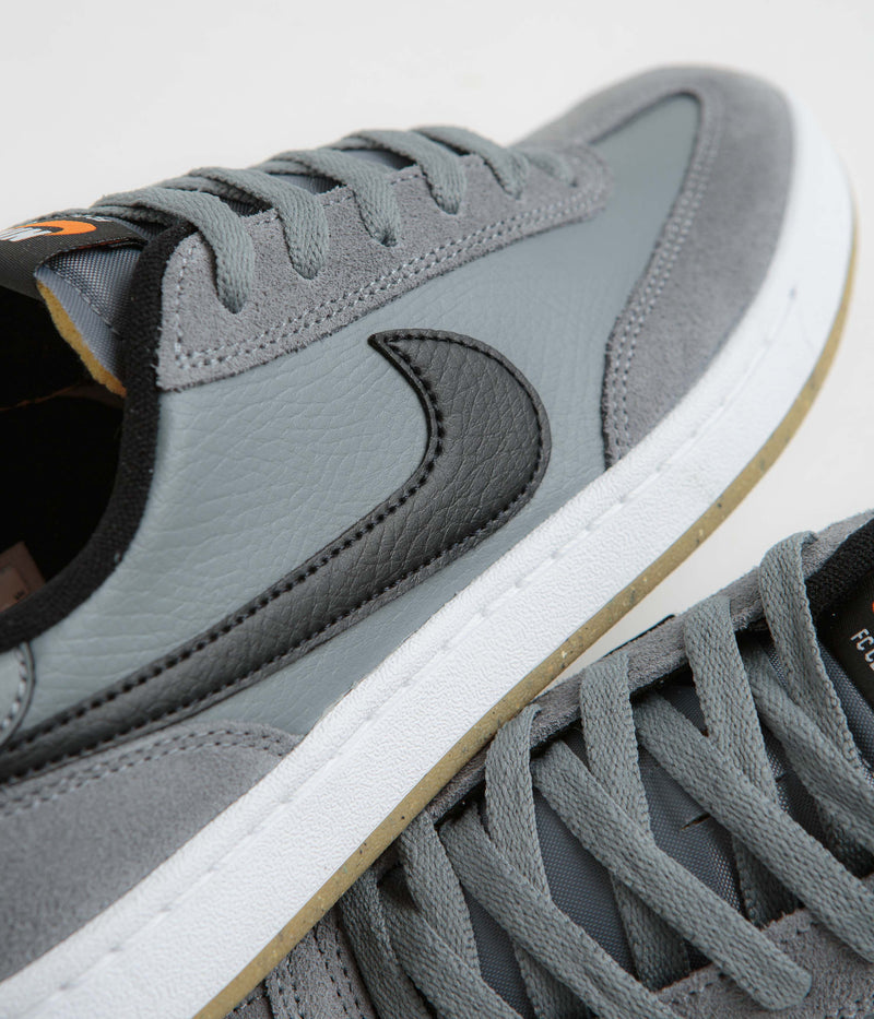 Nike SB FC Classic Shoes in Cool Grey and Black and White - Vivid Orange