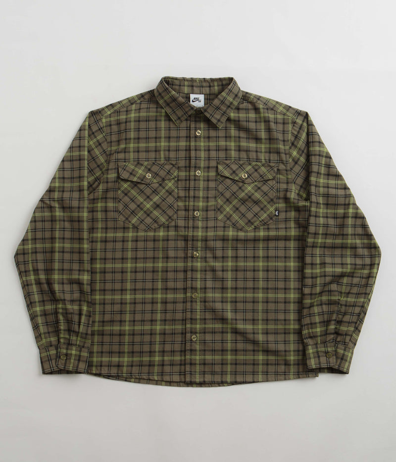 Nike SB Flannel Shirt in Medium Olive and Cargo Khaki
